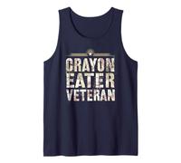 Vintage Crayon Eater Veteran Sarcastic Jarhead Officer Grunt Tank Top