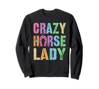 Vintage CRAZY HORSE LADY Equestrian Squad Pony Gallop Vibes Sweatshirt
