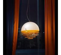 Vintage Cream Hanging Lamp - Sunset Style Pendant Light for Dining Room Bar Island & Balcony - Designer Chandelier with Glass & Acrylic for Bedroom & Bedside Lighting
