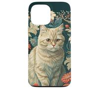 Vintage Cream Tabby Cat Victorian Floral Case for iPhone 13 Pro Max