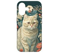 Vintage Cream Tabby Cat Victorian Floral Case for iPhone 17