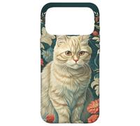 Vintage Cream Tabby Cat Victorian Floral Case for iPhone 17 Pro Max
