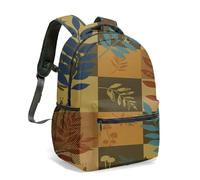 Vintage Cream White Floral Backpack Large A4 Waterproof Colorful Blooming Hand-drawn Pattern Textile Rucksack for School Travel Daypack (05)