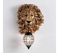 Vintage Creative Lion Head Resin Wall Lights/Nordic Unique Art Living Room Bedroom Wall Sconces/Stairway Hallway Entrance Wall Lamp/Bar KTV Restaurant Hotel Decoration Lighting Fixture E27/E26 Octopus