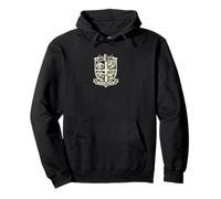 Vintage Crest Wolf Lion Dragon Stag Abstract Battle Pullover Hoodie