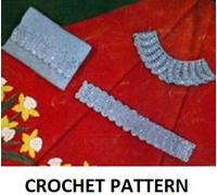 Vintage CROCHET PATTERN, Clutch Bag, Belt & Collar Set PRINT ON DEMAND, WHITE PAPER