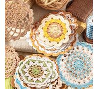 Vintage Crochet Weave Texture Collage Material Paper Weave Flowers Scrapbook Paper Hollow Flower Knitted Background Decoration Papers Cards Albums Invitations Scrapbooking Junk Journal Embellishments