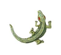 Vintage Crocodile Crystal Brooch Lapel Pin for Women Men, Sparkling Reptile Rhinestone Accessory Lapel Pin for Suits & Dresses, Christmas Party Animal Jewellery Gifts (Green)
