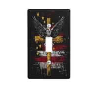 Vintage Cross 4th of July Decorative Switch Cover 1 Gang Single Toggle, Eagles Independence Day Wall Plate Cover, Standard Size, USA Electrical Faceplate for Bedroom Living Room Decor