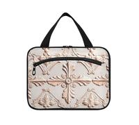 Vintage Cross Flowers in Rose Gold Hanging toiletries Bag for Women with Hook, Designer Essential Hanging Toiletry Bags for Women Vacation envase para Perfume de L