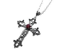 Vintage Cross Pendant Necklace For Women Goth Accessories Gothic Male Neck Long Chain Aesthetic Holiday Gifts Cross Pendant Necklace Women Crucifix Men Silver Unisex Gothic For Black Red Men