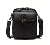 Vintage Crossbody Leather Bag for Women - Vegan Leather Shoulder Bag with 10 Card Slots, Anti-Theft Zipper & Adjustable Strap - Stylish Small Leather Handbag for Travel & Everyday Use (Black)