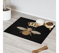 Vintage Crown Bee Pet Feeding Mat for Cat Dog Water Bowl Food Mats Bee Pattern Pet Feeding Mats Absorbent Nti-Slip Contain Spills Protects Floors Placemat 30.4 x 50.8 cm