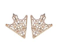 Vintage Crown Collar Pins 1 Pair Hollow Pattern Shirt Collar Brooch Trendy Metal Triangle Shirt Pins for Collar Decoration Golden