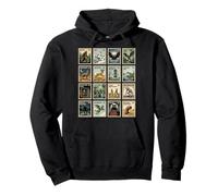 Vintage Cryptid Stamp Collection Bigfoot Yeti Mothman Pullover Hoodie