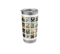 Vintage Cryptid Stamp Collection Bigfoot Yeti Mothman Stainless Steel Insulated Tumbler