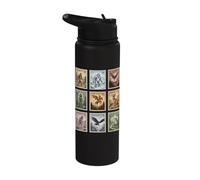 Vintage Cryptid Stamp Collection Bigfoot Yeti Mothman Stainless Steel Insulated Water Bottle
