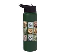 Vintage Cryptid Stamp Collection Bigfoot Yeti Mothman Stainless Steel Insulated Water Bottle