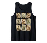 Vintage Cryptid Stamp Collection Bigfoot Yeti Mothman Tank Top