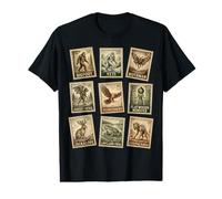 Vintage Cryptid Stamp Collection Bigfoot Yeti Mothman Value Graphic T-Shirt