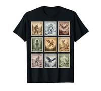 Vintage Cryptid Stamp Collection Bigfoot Yeti Mothman Value Graphic T-Shirt