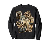 Vintage Cryptid Stamps Bigfoot Yeti Mothman Collection Sweatshirt