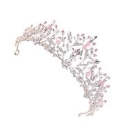 Vintage Crystal Alloy Tiara Crown Headpiece for Women, Silver | 3d Embossed Shape, Rounded Edges, Glitter Finish, for Hanfu Outfits, Cosplay Costumes, Engagements and Parties