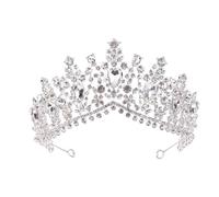 Vintage Crystal Bridal Tiara - Elegant Crown Hair Accessories For Girls Wedding Dress (Silver)