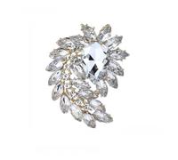 Vintage Crystal Feather Brooch Multi-Color Rhinestone Leaf Lapel Pin Antique Gold Tone Statement Jewelry Gift For Women