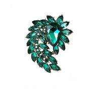 Vintage Crystal Feather Brooch Multi-Color Rhinestone Leaf Lapel Pin Antique Gold Tone Statement Jewelry Gift For Women