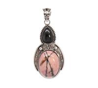 Vintage crystal fluorite rhodonite penguin pendant necklace personality creative necklace unisex daily wear spring and autumn style-1PC,rhodonite,One size