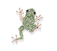 Vintage Crystal Frog Brooch Multicolored Rhinestone Frog Brooch Cute Metal Colored Diamond Animal Broochs Green Broochs Clothing Bag Hat Dress Jewelry for Men and Women, L, Copper, no gemstone