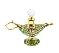 Vintage Crystal Perfume Bottles,Empty Refillable Perfume Container,Egyptian Antique Essential Oil Bottle(Green)