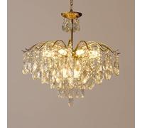 Vintage Crystal Raindrop Chandelier, LED Modern Ceiling Light Fixture for Dining Room, Bathroom, Bedroom, Living Room,size: 11 Lights