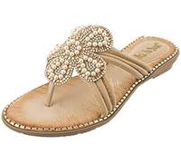 Vintage Crystal Shoes Slippers On Flops Hollow Out Flip Women Slip s Wedge Women's Slipper One Strap Sandals for Women (F red)