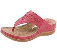 Vintage Crystal Shoes Slippers On Flops Hollow Out Flip Women Slip s Wedge Women's Slipper One Strap Sandals for Women (C red)