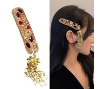 Vintage Crystal Tassels Bells Hair Clip Featuring Sparkling Rhinestones For Fashionable Women And Festival Occasions Crystal Tassels Hair Clip