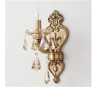 Vintage Crystal Wall Sconces European Style Candle Light Wall Light 1/2 Heads Retro Cabinet Farmhouse Wall Sconces Interior Decoration Creative Lamp Fixture for Living Room Bedroom Kitchen/5.11In