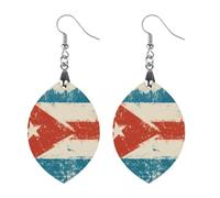 Vintage Cuba Flag Cute Wooden Earrings for Women Dangling