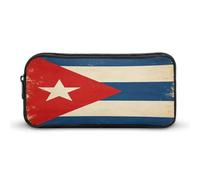 Vintage Cuba Flag Pencil Case Pen Holders Stationery Bag College Office Large Capacity Pouch for Men Women