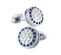 Vintage Cufflinks Gentleman Sleeve Studded with Blue Diamond Men's Shirt Cuff Buckle
