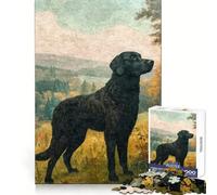 Vintage Curly Coated Dog Adult Jigsaw Puzzles 1000 Pieces Brain Agility Easy Enjoyment Secure Join Fine Xmas Gift (38x52cm)