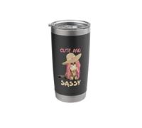 Vintage Cute and Sassy Kitty Cat with a Wig Stainless Steel Insulated Tumbler