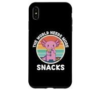 Vintage Cute Axolotl The World Needs More Snacks Lover Case for iPhone XS Max