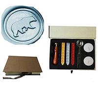 Vintage Cute Bear Custom Picture Logo Wedding Invitation Wax Seal Sealing Stamp Rosewood Handle Sticks Melting Spoon gift Box Set Kit