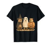 Vintage Cute Capybara Pumpkin Witch Halloween Spooky Season T-Shirt