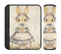 Vintage Cute Cartoon Rabbit Belt Strap Covers,Protects Your Neck and Shoulders,car seat Cover for Truck Backpack Van Protector para cinturón de carro 2 pcs