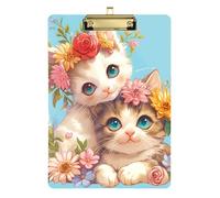 Vintage Cute Cats Piloting Leg clipboard Standard Hole for Football Softball Coaching Size 9 x 12 Gold
