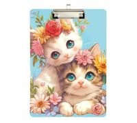 Vintage Cute Cats Piloting Leg clipboard Standard Hole for Football Softball Coaching Size 9 x 12 Silver