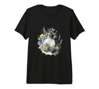 Vintage Cute Glass Jar Wildflower Cottage core Premium T-Shirt